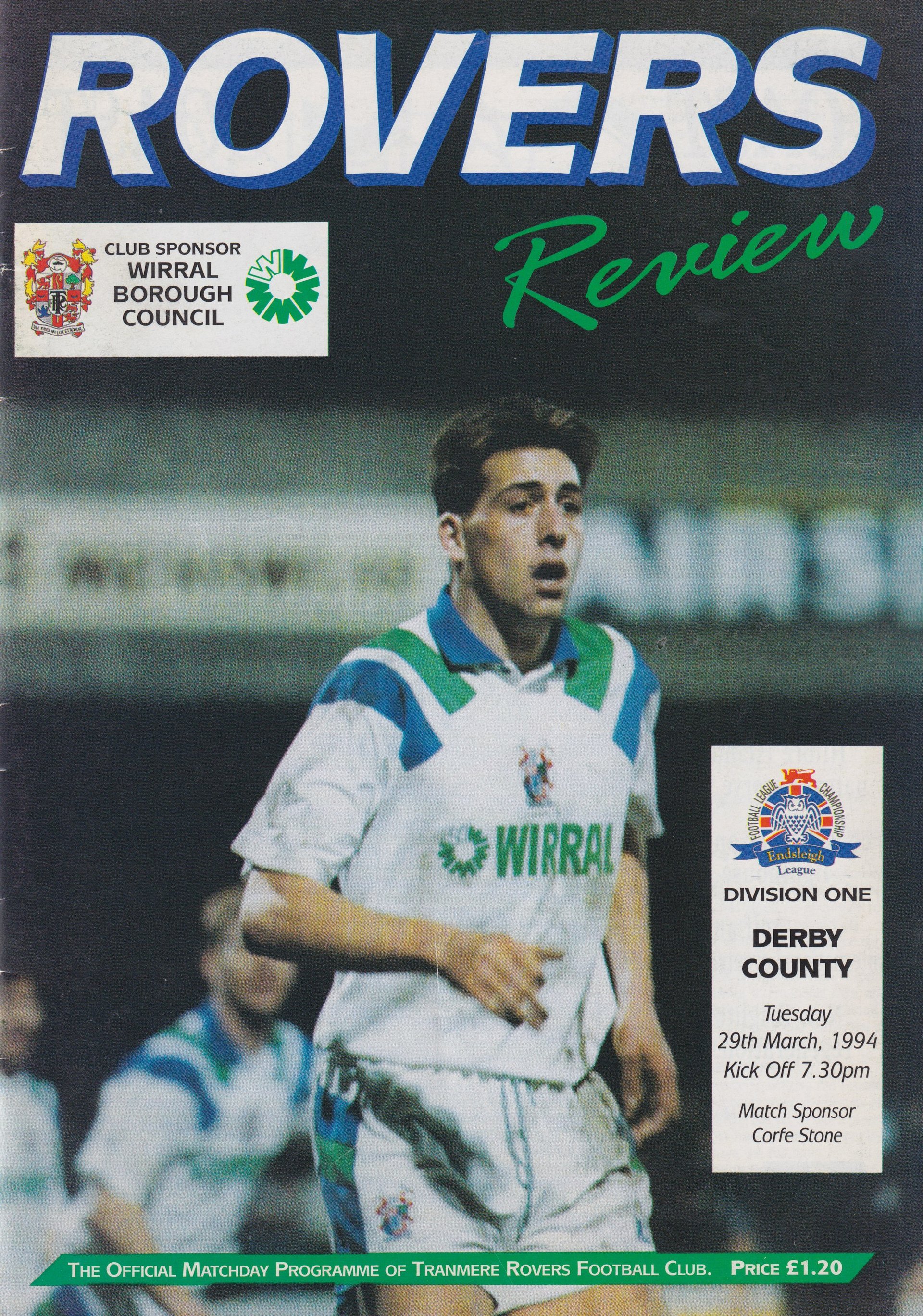 Tranmere Rovers v Derby County match programme